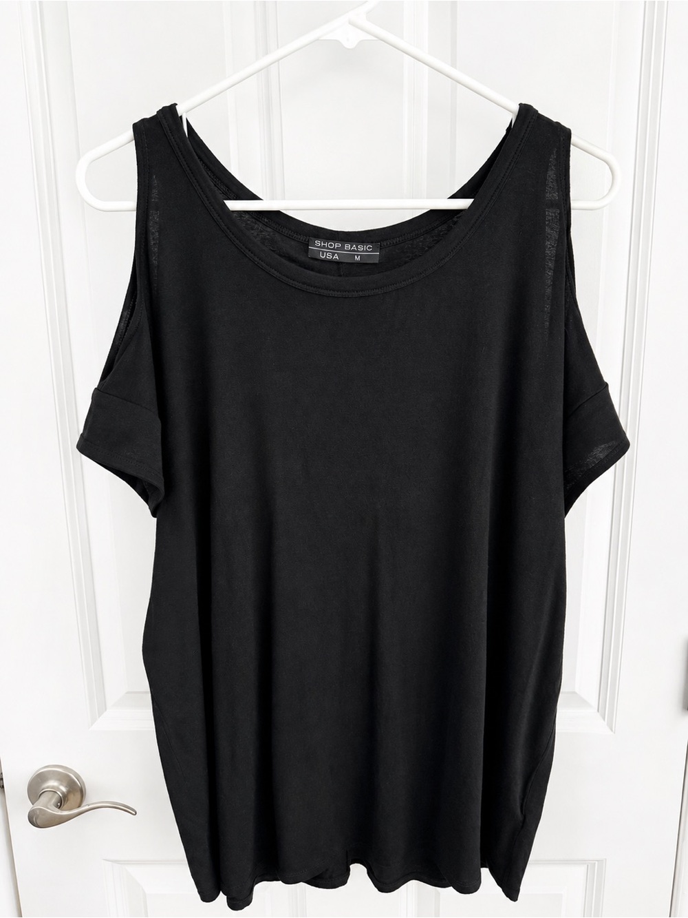Shop Basic Black Cold-Shoulder Tank Top
